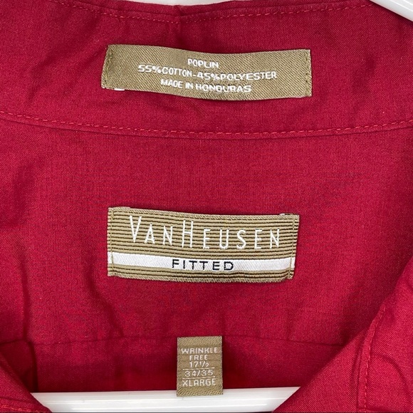 Preowned Van Heusen Fitted Satin Spread-Collar Stain Shield Dress Shirt Men’s XL - Picture 6 of 8